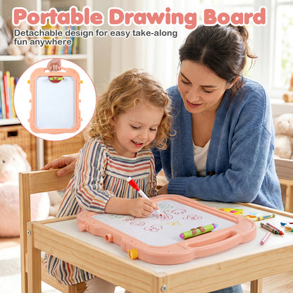 Pink Kids Art Easel | 4-In-1 Height Adjustable With 22 Accessories