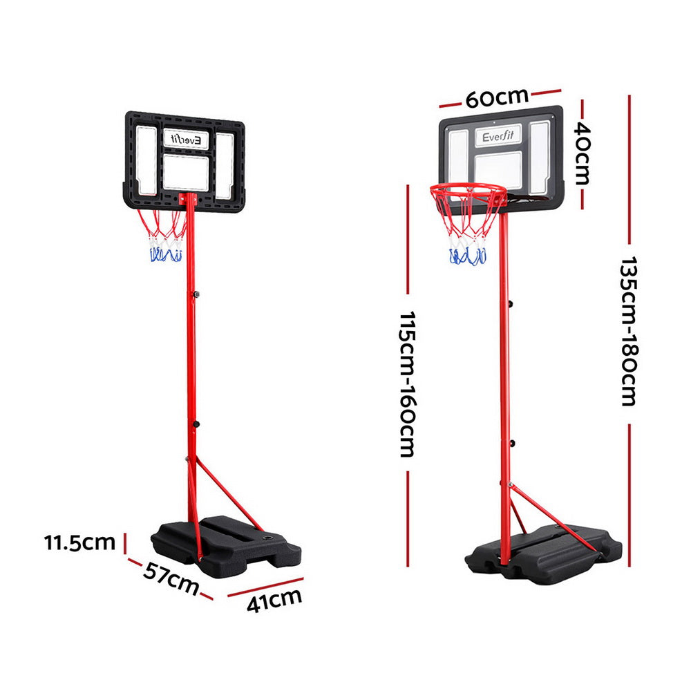 Everfit adjustable kids basketball hoop stand system for indoor/outdoor play, 1.6M height suitability