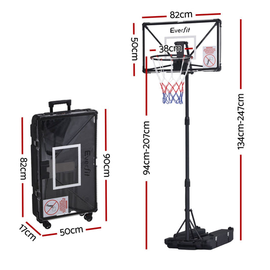 Everfit Foldable Portable Basketball Hoop System Adjustable Full Stand 2.07m