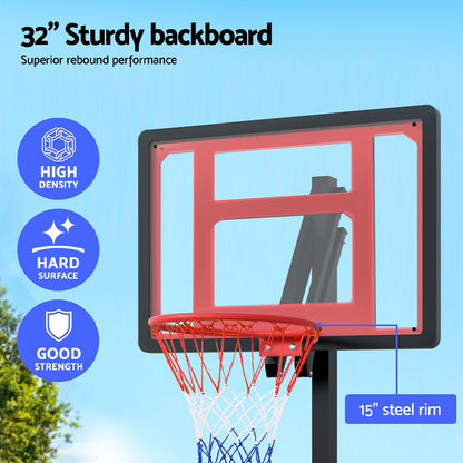 Everfit Portable Basketball Hoop Stand for Kids, 2.6M height, ideal for home play.