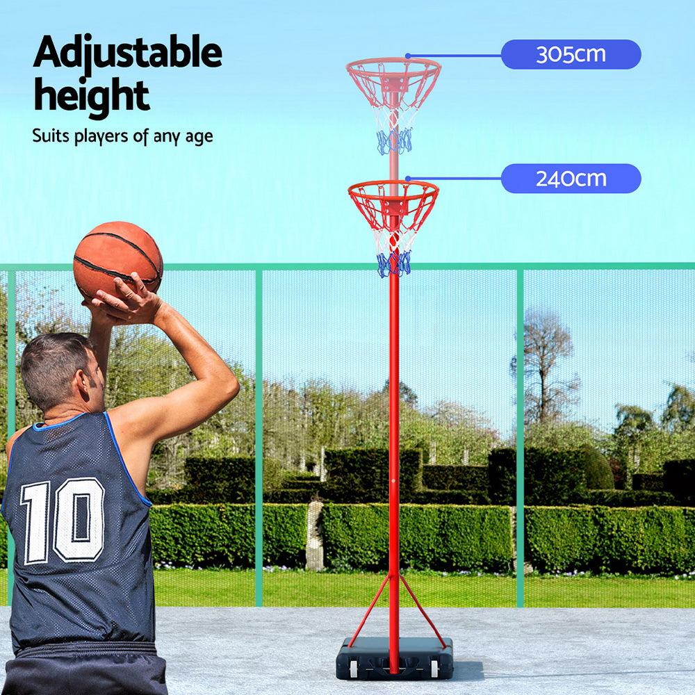 Everfit adjustable netball hoop stand ideal for kids & adults for home play.