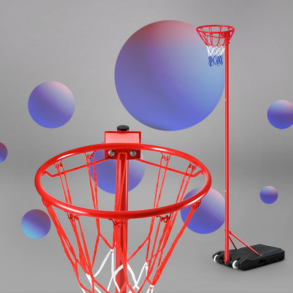 Everfit adjustable netball hoop stand for kids & adults, perfect for home fun and practice.