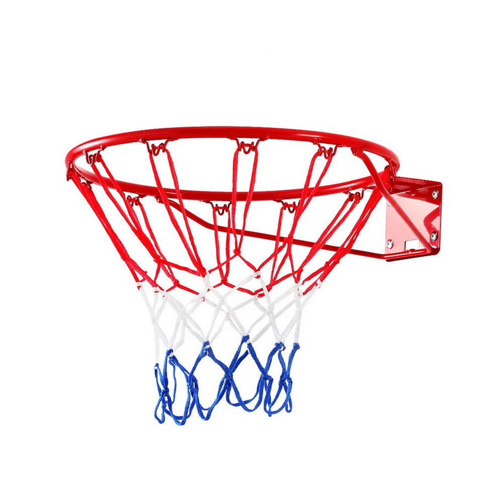 Kids 45cm Steel Basketball Hoop for outdoor play, with weather-resistant net. 