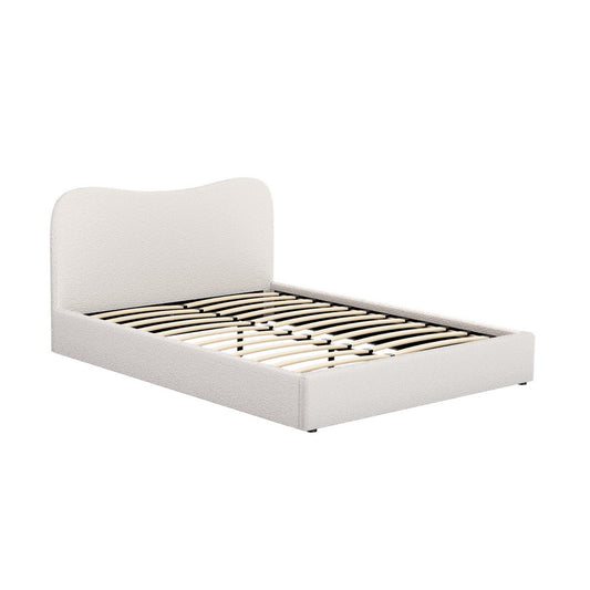 Queen size Artiss DARA bed frame features luxurious boucle upholstery, blending comfort and style for modern bedrooms.