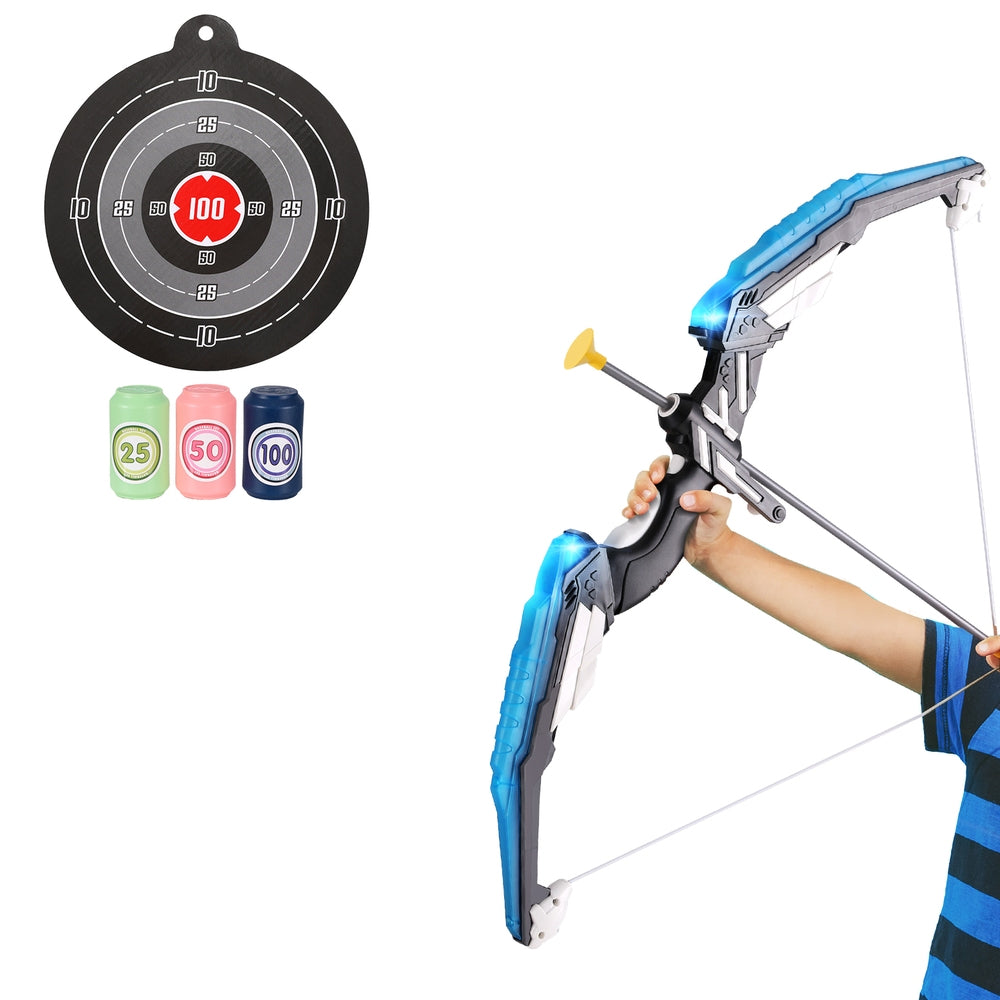 Keezi Kids Light-Up Bow and Arrow Set | Fun toy with glowing arrows for target shooting indoors.