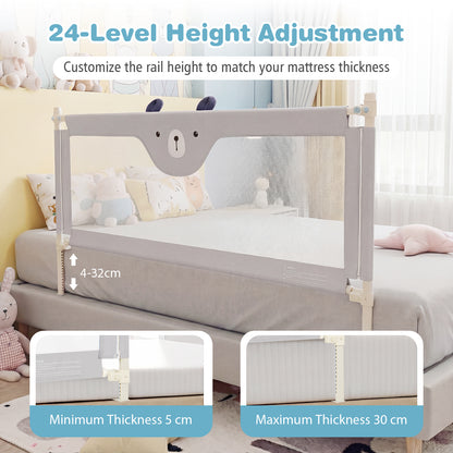 Grey Vertical Lifting Toddler Bed Rail | Double Lock & 24 Heights