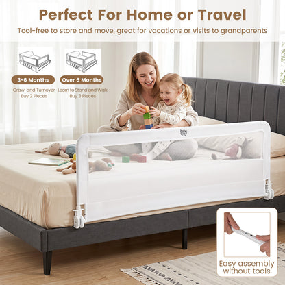 White Toddler Bed Rail | Foldable Removable Cover King Size Bed