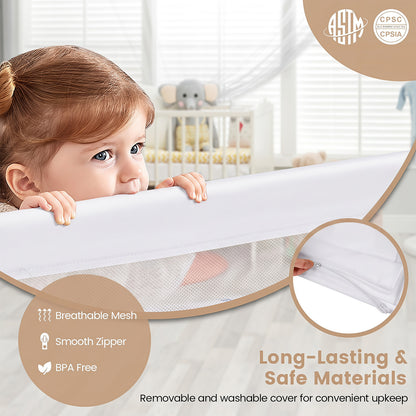 White Toddler Bed Rail | Foldable Removable Cover King Size Bed