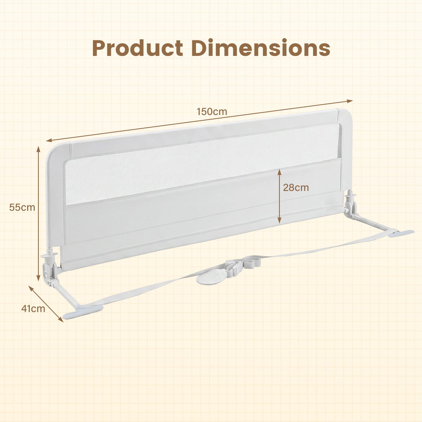 White Toddler Bed Rail | Foldable Removable Cover King Size Bed