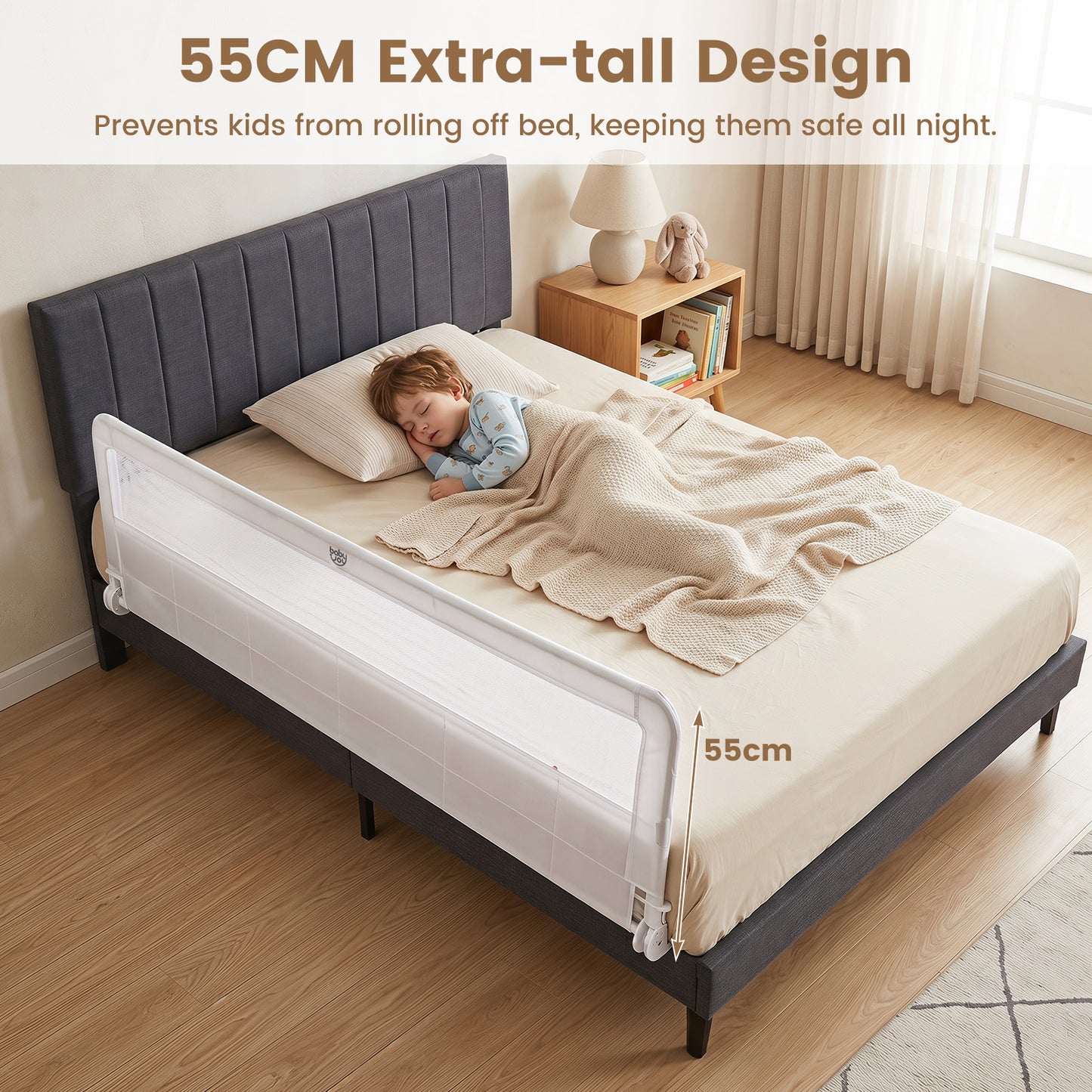 White Foldable Mesh Bed Rail | 180x56cm Toddler Guard