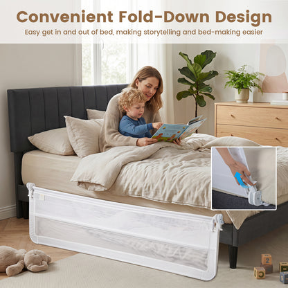 White Foldable Mesh Bed Rail | 180x56cm Toddler Guard