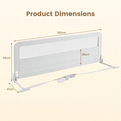 White Foldable Mesh Bed Rail | 180x56cm Toddler Guard