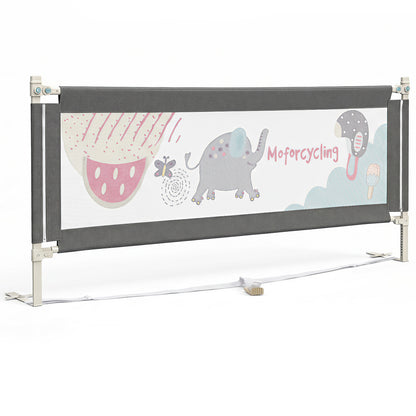 195cm Dark Grey Mesh Bed Rail | Height Adjustable for Toddlers