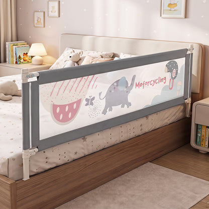 195cm Dark Grey Mesh Bed Rail | Height Adjustable for Toddlers