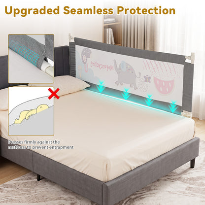 195cm Dark Grey Mesh Bed Rail | Height Adjustable for Toddlers