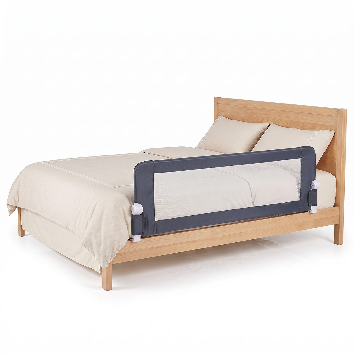 153cm Foldable Toddler Bed Rail | 50cm Tall Grey Guard