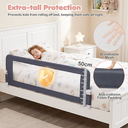 153cm Foldable Toddler Bed Rail | 50cm Tall Grey Guard