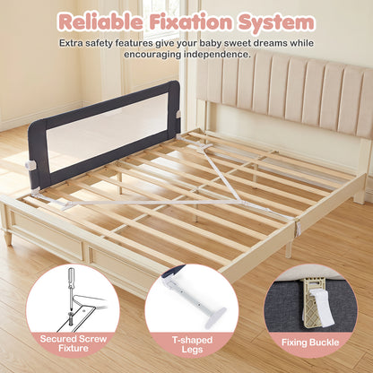 153cm Foldable Toddler Bed Rail | 50cm Tall Grey Guard