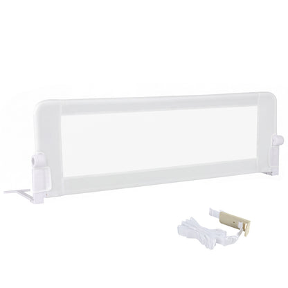 White Foldable Bed Rail | 153cm Long 50cm Extra Tall Toddler Guard