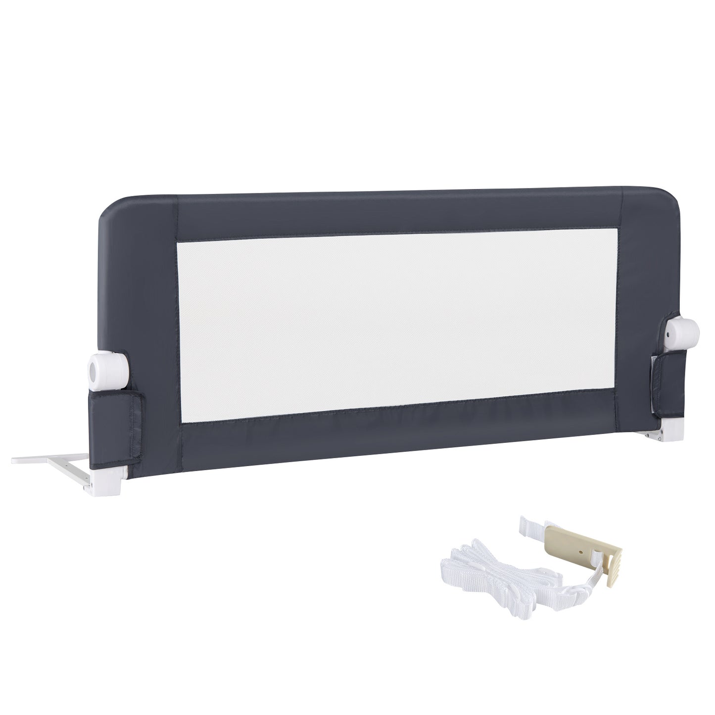 Foldable Grey Bed Rail | 120cm Long 50cm Tall Mesh Guard