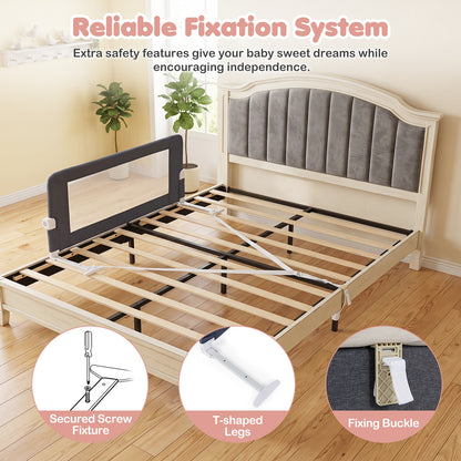Foldable Grey Bed Rail | 120cm Long 50cm Tall Mesh Guard