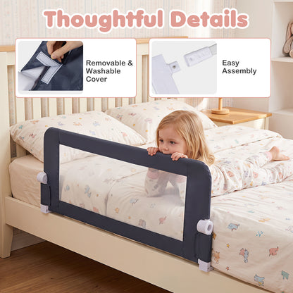 Foldable Grey Bed Rail | 120cm Long 50cm Tall Mesh Guard