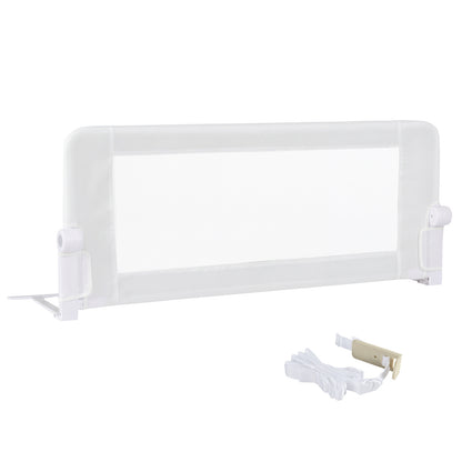 Foldable White Bed Rail | 120cm Long 50cm Tall Mesh Guard