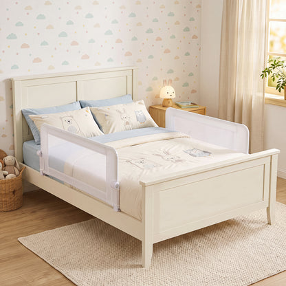 Costway Foldable Bed Rail 120cm Long 50cm Tall for Safety Bed-White