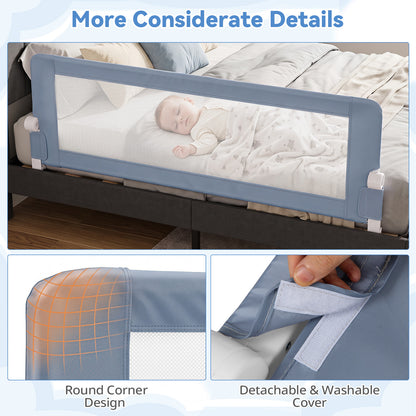 Grey Foldable Baby Bed Rail Guard 180cm | Swing Down Design