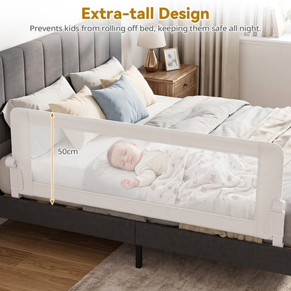 White Foldable Baby Bed Rail Guard 180cm | Swing Down Design