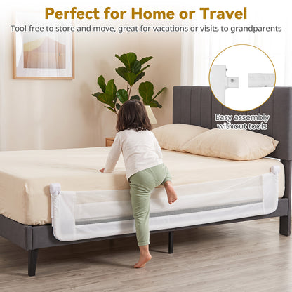 White Foldable Baby Bed Rail Guard 180cm | Swing Down Design