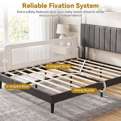 White Foldable Baby Bed Rail Guard 180cm | Swing Down Design
