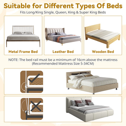 White Foldable Baby Bed Rail Guard 180cm | Swing Down Design