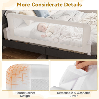 White Foldable Baby Bed Rail Guard 180cm | Swing Down Design