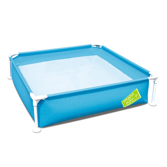 Square Bestway pool for children features durable design, perfect for backyard summer fun and splashing.