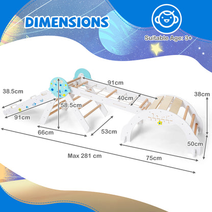 9 In 1 Foldable Climbing Playground Set With Ramp White | Kids