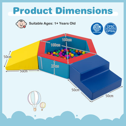 3 Piece Baby Foam Climbing Set | Ball Pit | Multicolor Ocean Balls