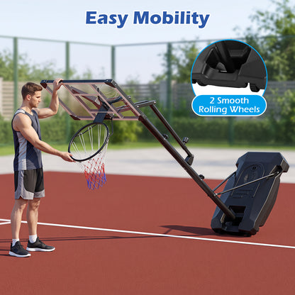 Black Adjustable Basketball Hoop | 16 Height Levels 131-263cm