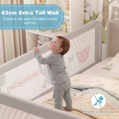 Grey Baby Bed Rail | 175cm Height Adjustable Oxford Fabric