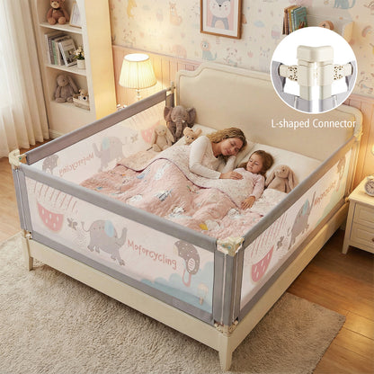 Grey Baby Bed Rail | 175cm Height Adjustable Oxford Fabric