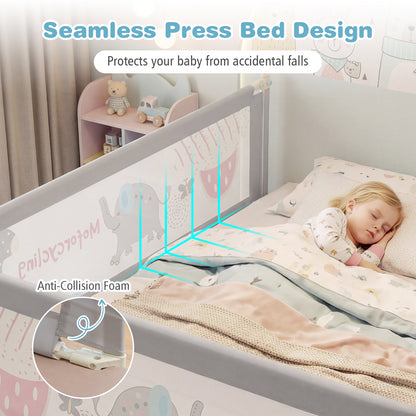 Grey Baby Bed Rail | 175cm Height Adjustable Oxford Fabric