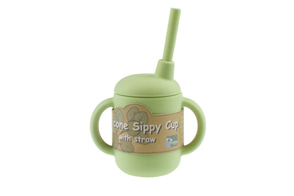 Koala Dream Silicone Sippy Cup with Straw for Toddlers, spill-proof design for easy sipping.