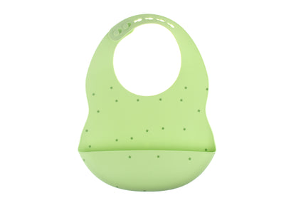 Koala Dream Starry Night Green Bib with Scoop, a mess-free silicone bib for kids.