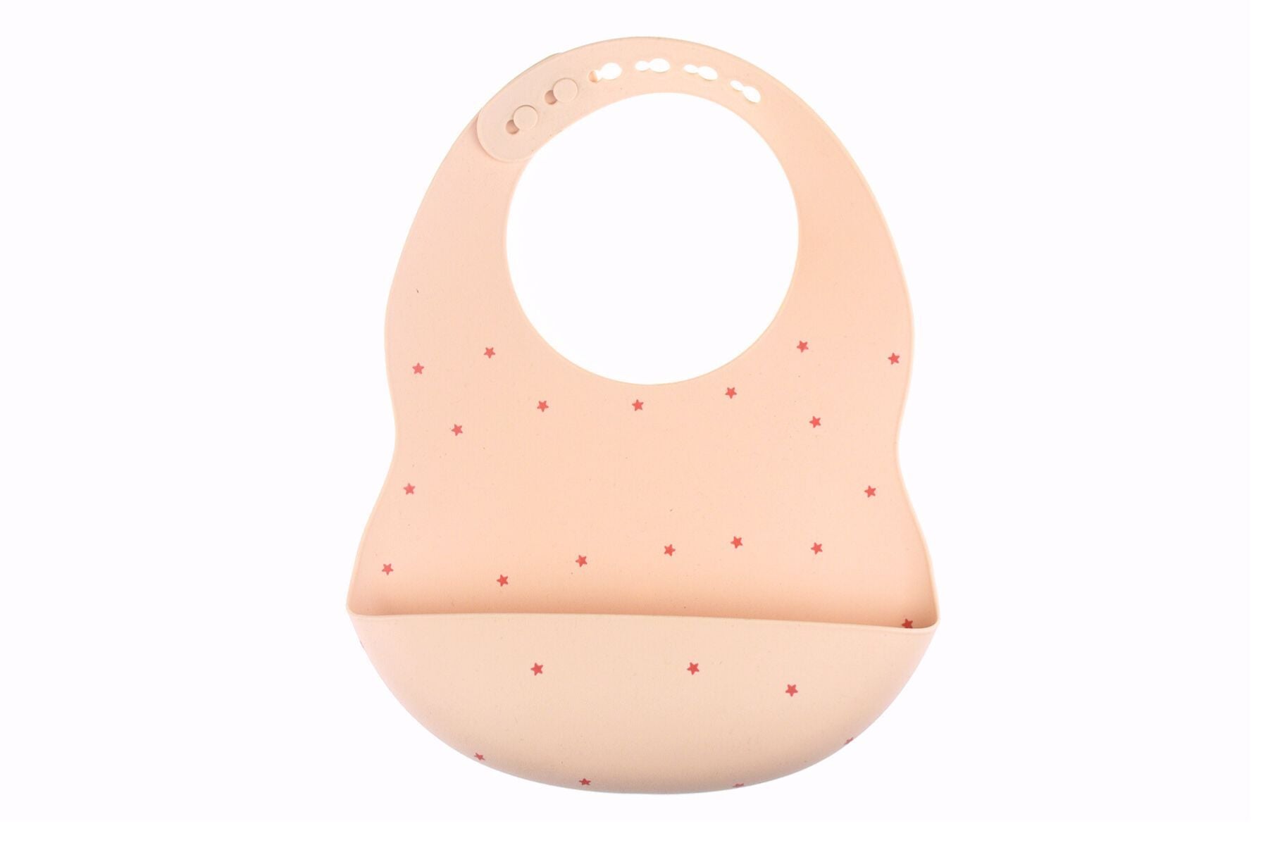 Koala Dream Starry Night Pink Silicone Bib with Scoop for mess-free toddler meals.