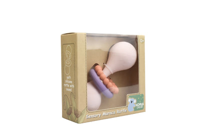 Koala Dream sensory maraca rattle with silicone design for babies tactile stimulation at home.