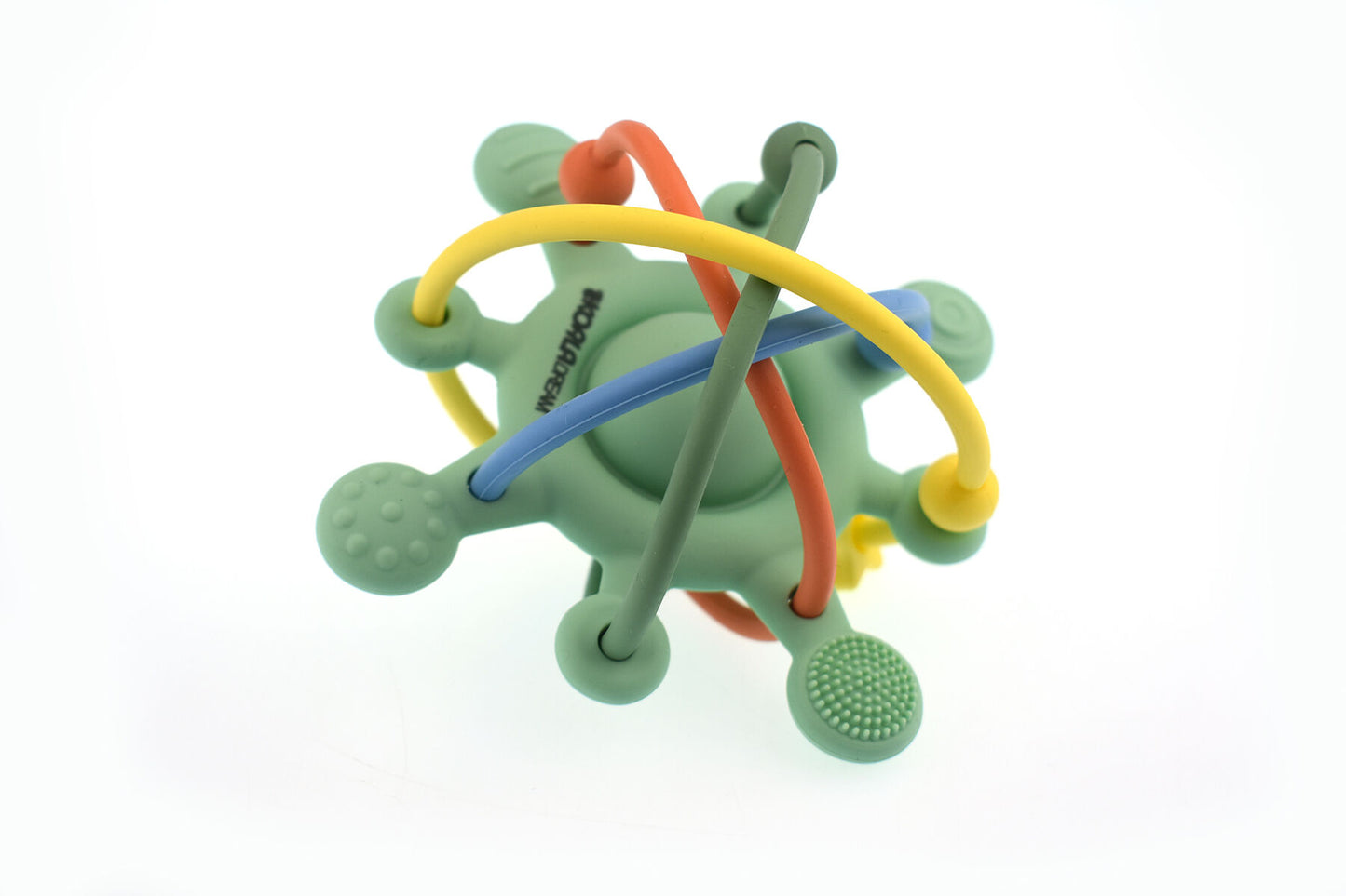 Silicone Sensory Space Rattle Teether Green