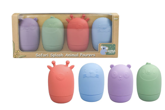 Adorable Koala Dream bath pourers set in silicone for childrens bathtime safari experiences.