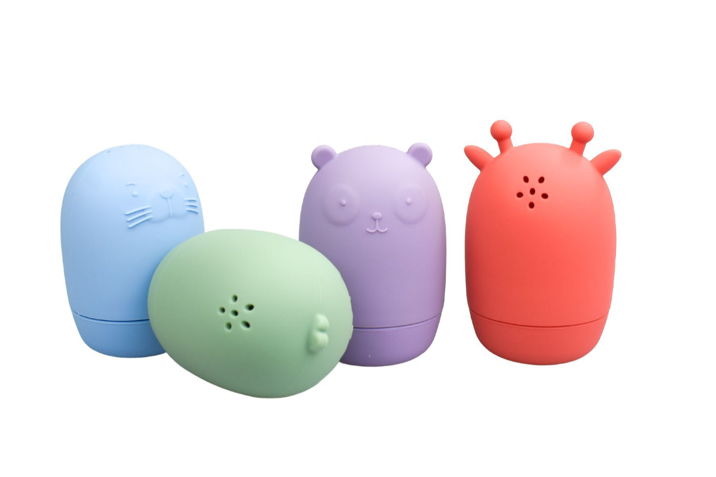 Koala Dream Safari silicone bath pourers set, whimsical animal design for kids bathtime fun.