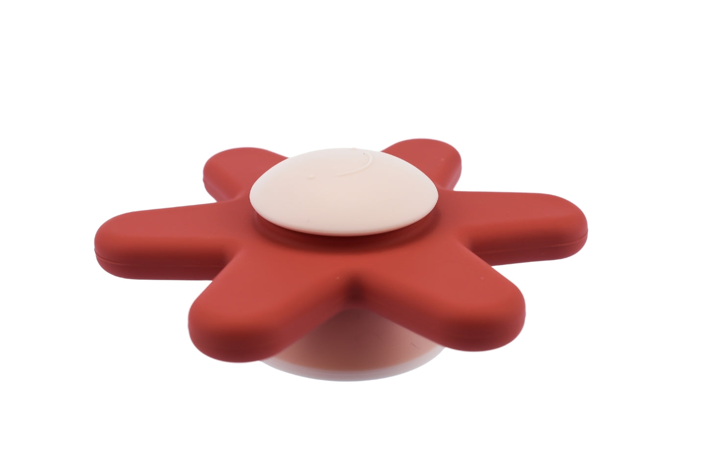 Bright red and pink Koala Dream silicone spinner toy for home play, engaging kids creatively.