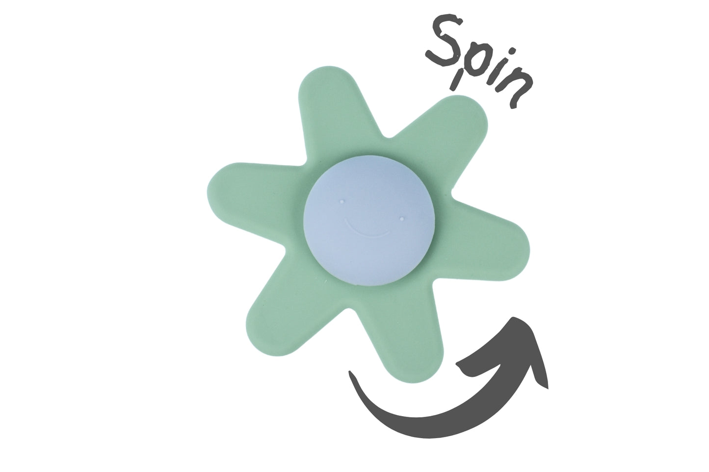 Silicone Daisy Spinner | Green Suction Toy for Playtime Fun